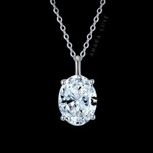 GRA Silver Moissanite Necklace
